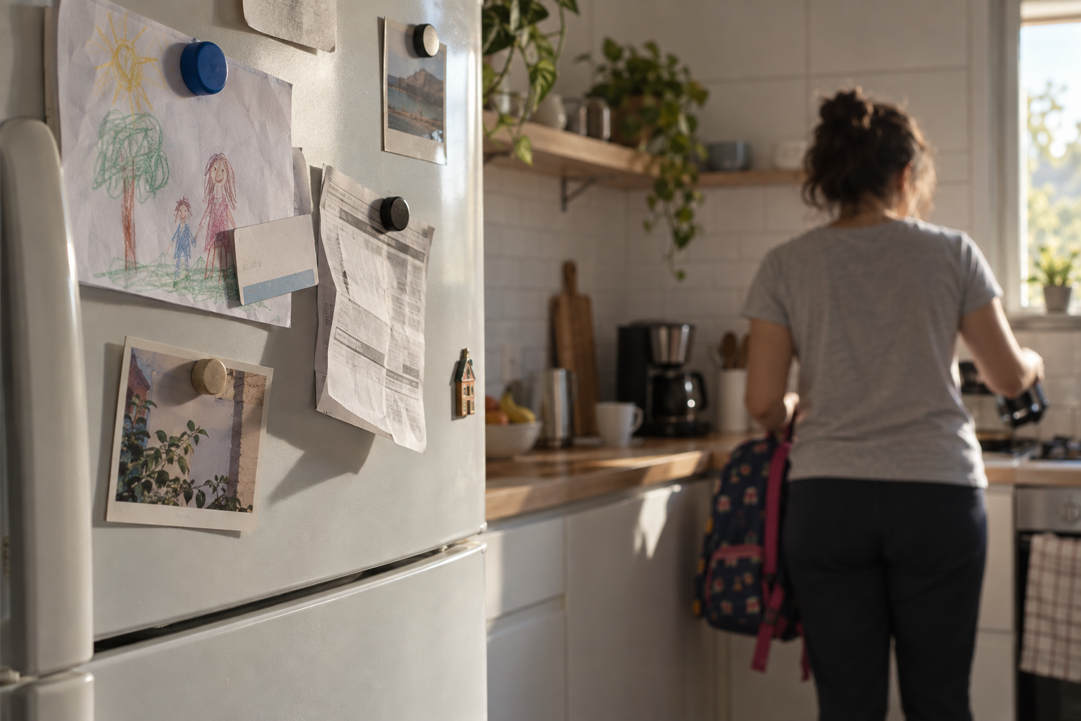 Lembrete de consulta esquecido na porta da geladeira