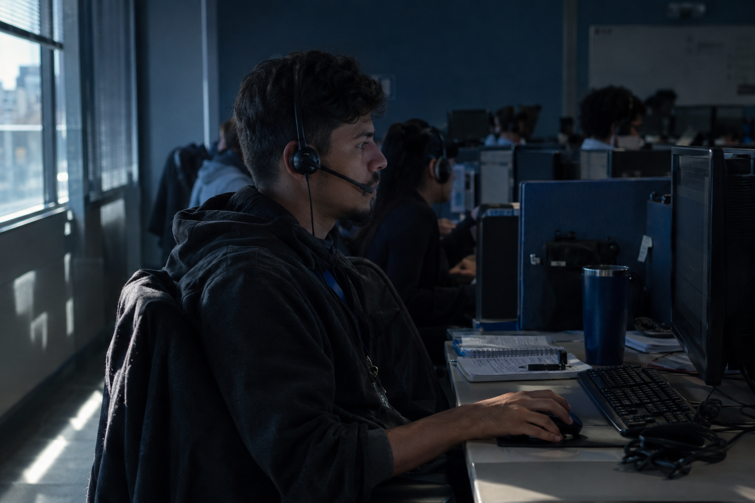 Operação ativa usando discador automático para call center